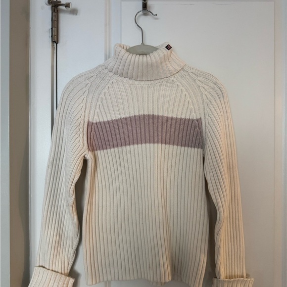 Polo Ralph Lauren Sweaters - Women's Vintage Polo Jeans Co Cream Stripe Turtleneck Sweater